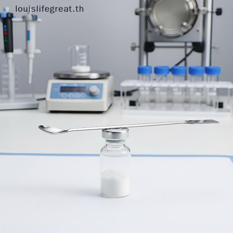 Louislifegreat ช้อนสมุนไพรสแตนเลส Double Head Design Anti-rust ติดทนนานสําหรับโรงเรียนเคมี Lab Pharm