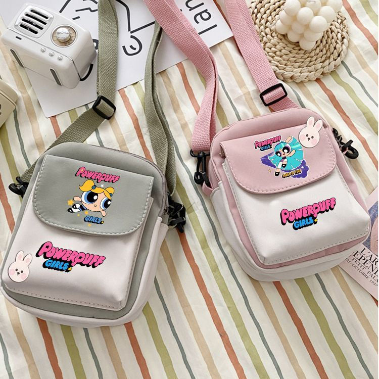 CH~Powerpuff Girls 2D Anime Peripheral Campus Student Crossbody Bag Mini Women's Bag Shoulder Bag Tr