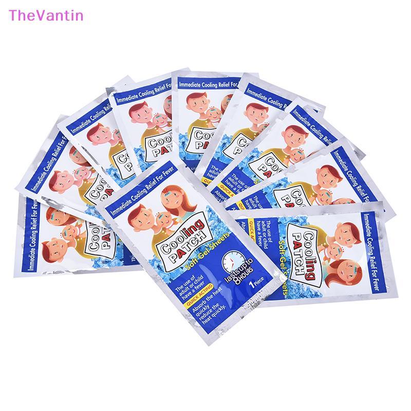 TheVantin 10 ชิ้น/ถุง Pain Relief Baby Fever Patch นํา Fever Down Cooling Gel สําหรับอาการปวดหัวสินค
