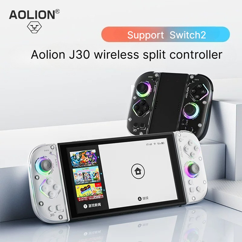 AOLION J30 แยกเกมสําหรับ Nintendo Switch 2 NS2 Micro ปุ่ม RGB ไร้สาย Gamepad โปรแกรม Macro