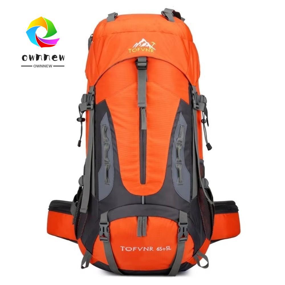 OWNNEW กระเป๋าเป้เดินทาง, 70 L Storage Pack Design Camping Backpack, สายสะพายไหล่ขนาดใหญ่ Heavy Duty