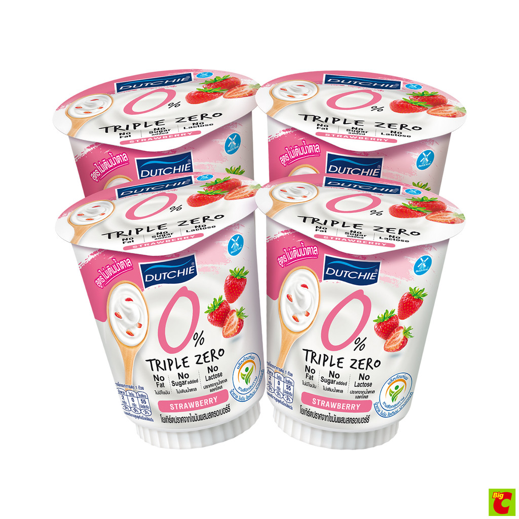 [สินค้าส่งด่วน] ดัชชี่ โยเกิร์ตปราศจากไขมันผสมสตรอว์เบอร์รี่ 125 ก. แพ็ค 4