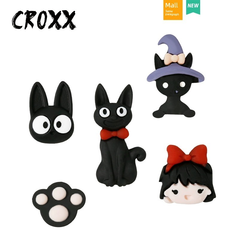 jibbitz crocs ของแทั จิ๊บบิท crocs CROXX Black Zhibixing diy รองเท้ารูตกแต่ง