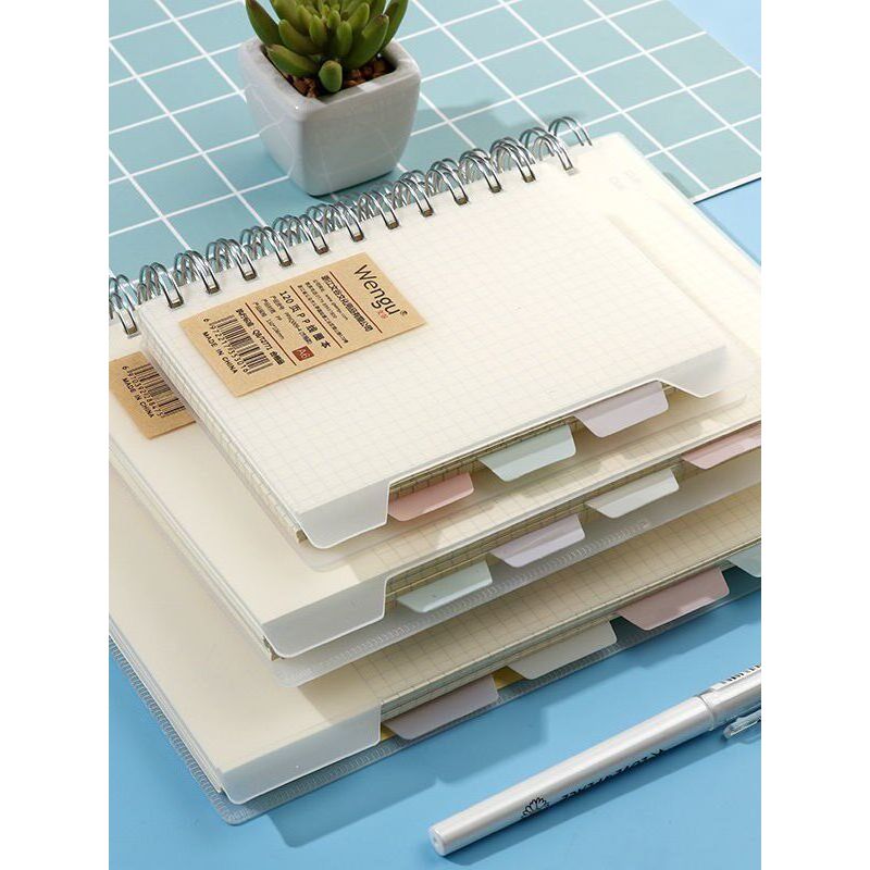 สมุดบันทึกการจําแนกประเภท 4 หน้าราคาไม่แพง Layered Coil Notepad A5B5A6 ป้าย Small Fresh Notepad