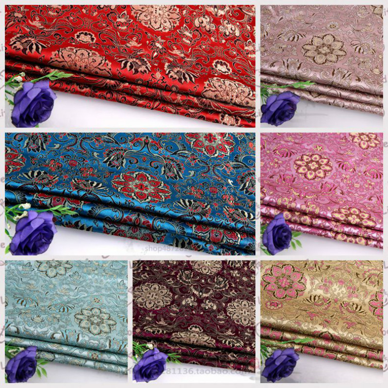 ผ้าCheongsam COS ชุดกิโมโน Tang ชุดผ้าเบาะมะฮอกกานีผ้า Brocade Guanyin Hualien ดอกไม้ซาติน