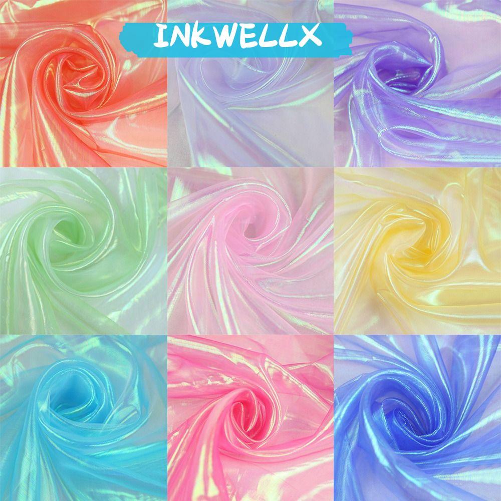 INKWELLX Laser Tulle, ผ้า Organza เงาบาง, ตกแต่ง Tulle โปร่งใส Soft Tulle ผ้า Designer