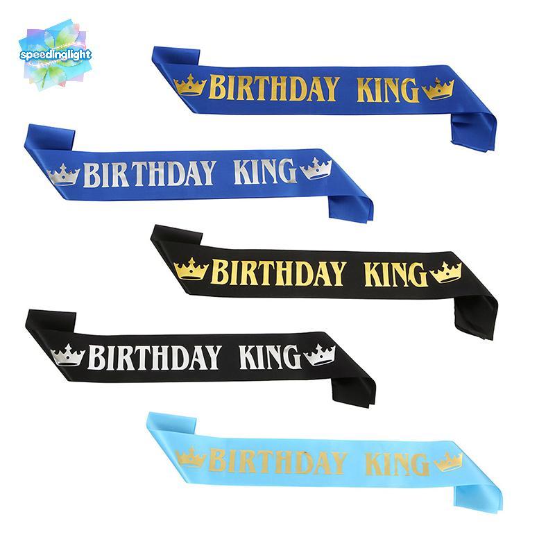 SPGH Birthday King Sash for Men Boy Happy 16th 18th 20th 30th Birthday Party Decor Hot