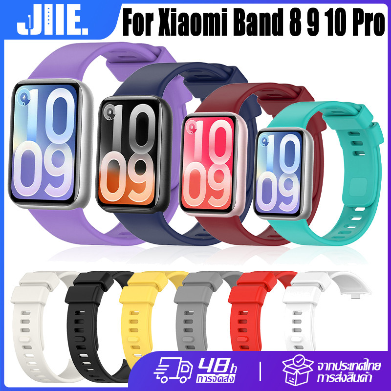 สายสำหรับ Xiaomi Band 8 9 10 Pro สายซิลิโคน For สำหรับ Xiaomi Band 10 9 8 Pro สายรัดข้อมือยางนุ่ม สายรัดข้อมือกีฬาแฟชั่น