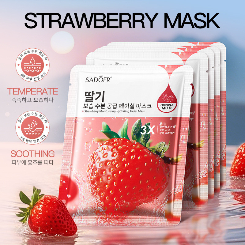 Mask SADOER Strawberry Moisturizing Mask Anti-Aging Firming 9D48