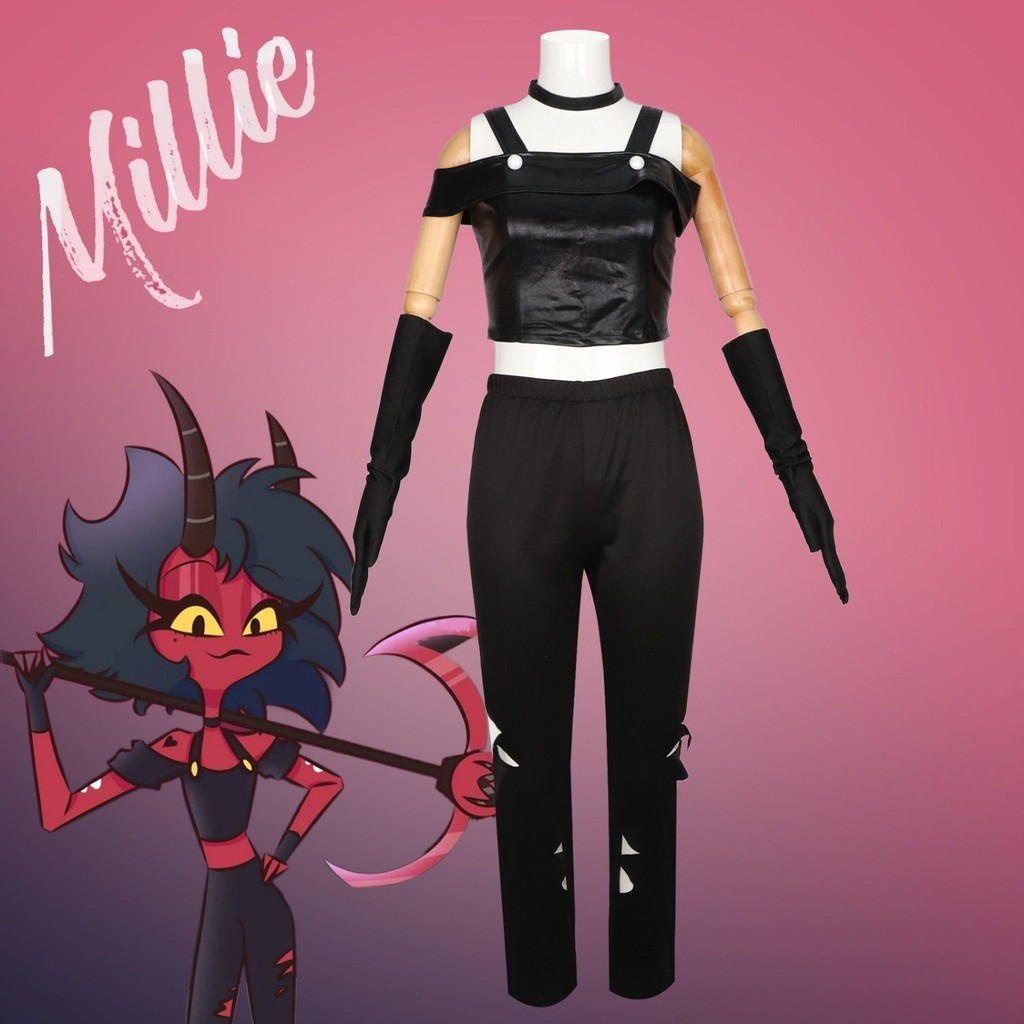 Hazbin โรงแรม Mildred Knolastame Millie คอสเพลย์เครื่องแต่งกายฮาโลวีน Dress-up Comic-Up เครื่องแต่งก