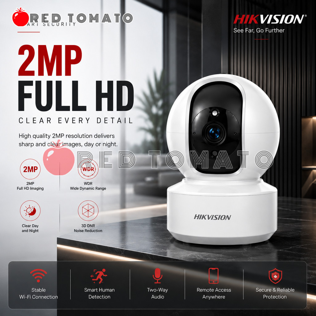 HIKVISION 2MP กล้องวงจรปิดในร่ม WiFi กล้อง PT 360° เสียงสองทางการตรวจจับมนุษย์ Hik-Connect