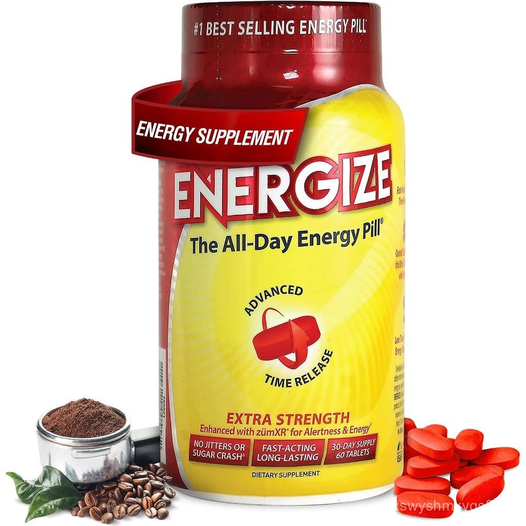 ISatori Energize Extra Strength Caffeine Pills All Day Energy - 60 เม็ด