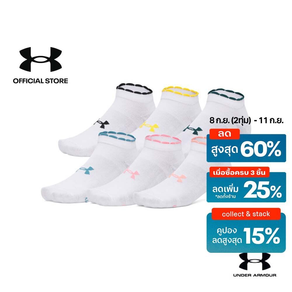 Under Armour ถุงเท้าข้อต่ำแพ็ก 6 คู่ยูนิเซ็กส์ UA Essential