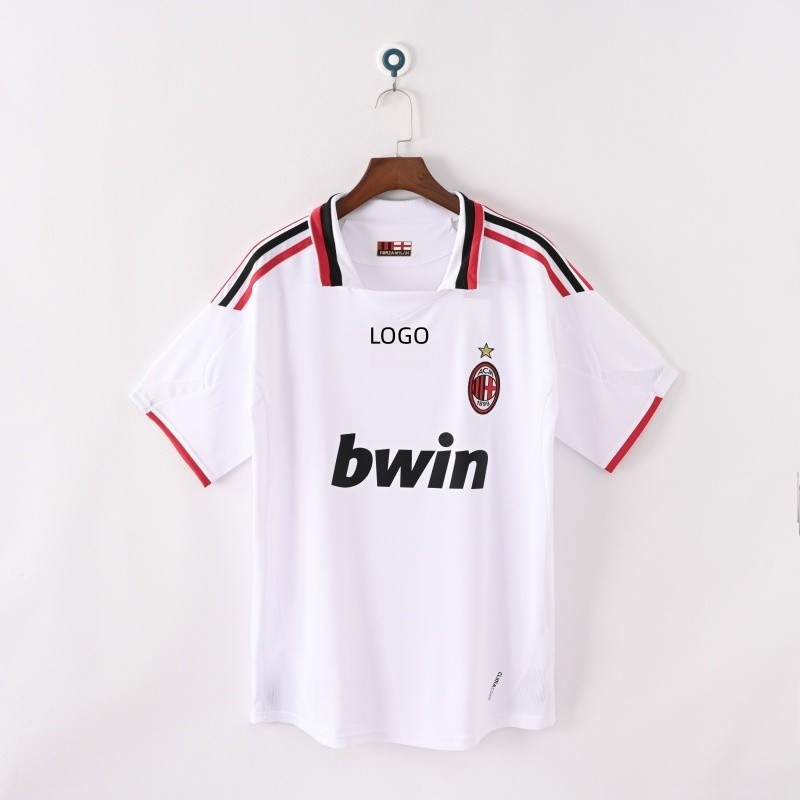 2009/10 ACMilan เสื้อฟุตบอลและเสื้อเชิ้ตทีมเยือน Retro Edition สําหรับ S-2XL