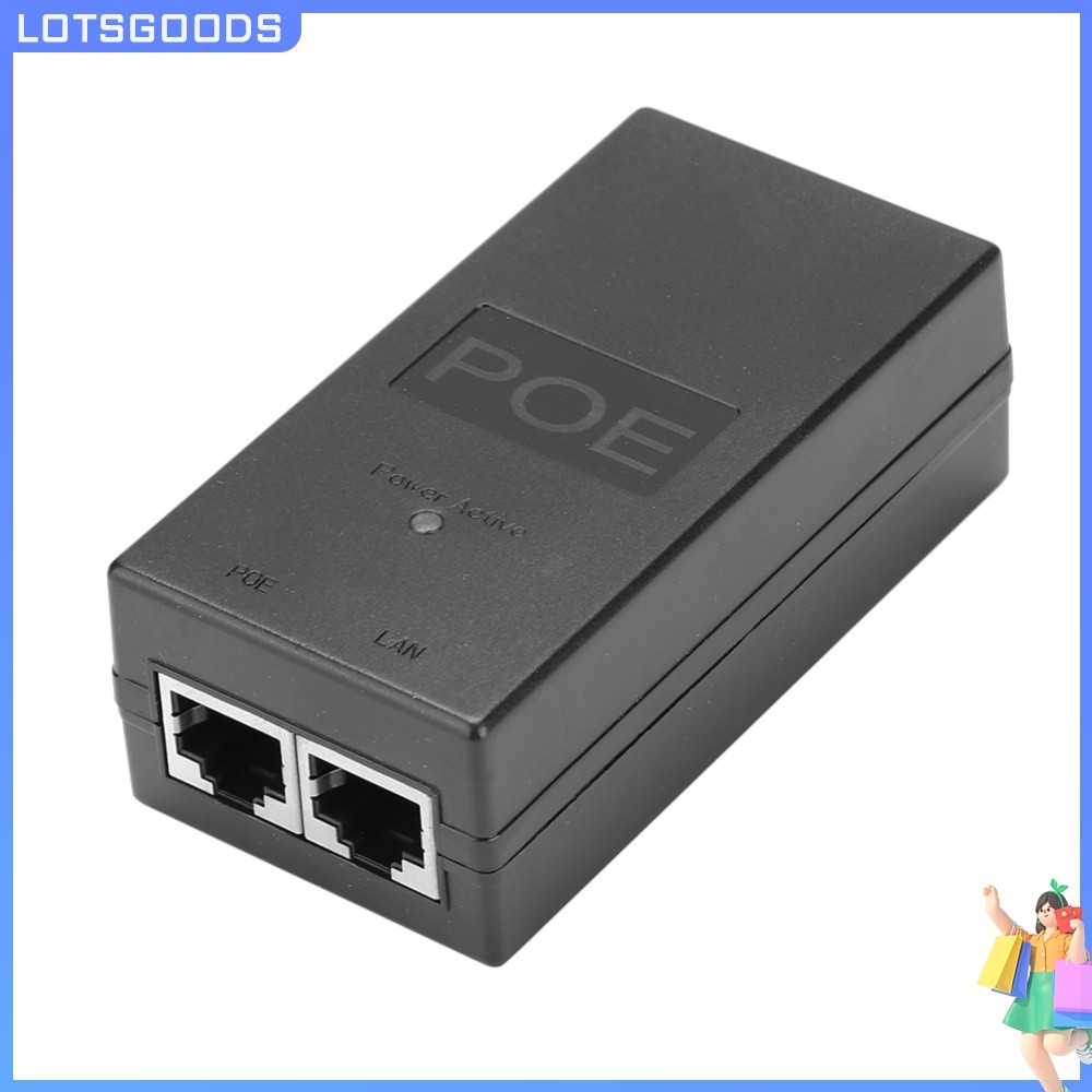 [จัดส่งในพื้นที่] 24V 0.5A 12W Desktop PoE Power Injector สําหรับการเฝ้าระวังอีเธอร์เน็ต