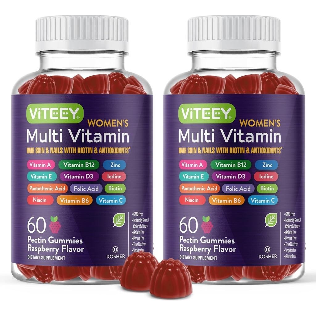 Viteey Womens Multi Immune port รสราสเบอร์รี่ | 12 in 1 Essential s & Minerals AC D3 E B6 B12 Folic 
