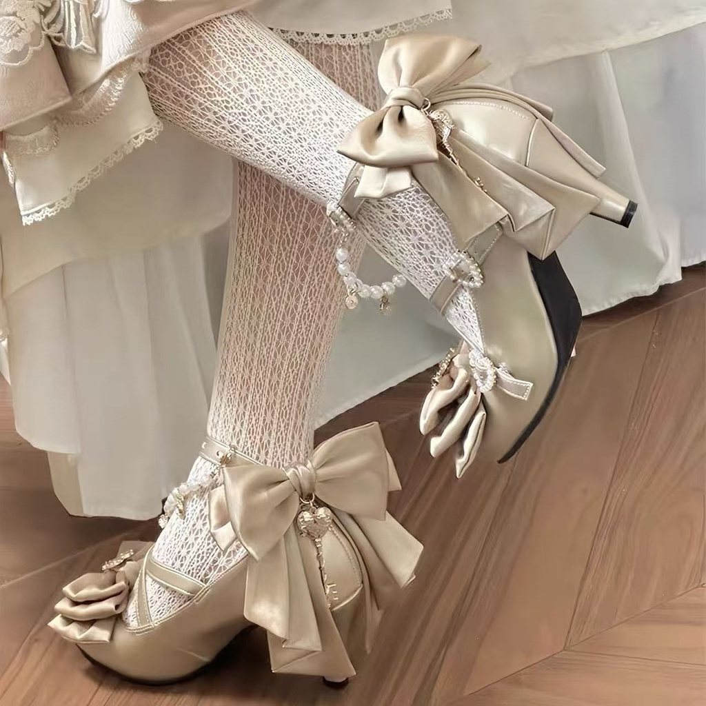 ใหม่ Lolita Lolita ดอกไม้งานแต่งงาน lo รองเท้าแม่มดคีย์ 41-42 Mary Jane รองเท้าผู้หญิงฤดูใบไม้ผลิเชอ