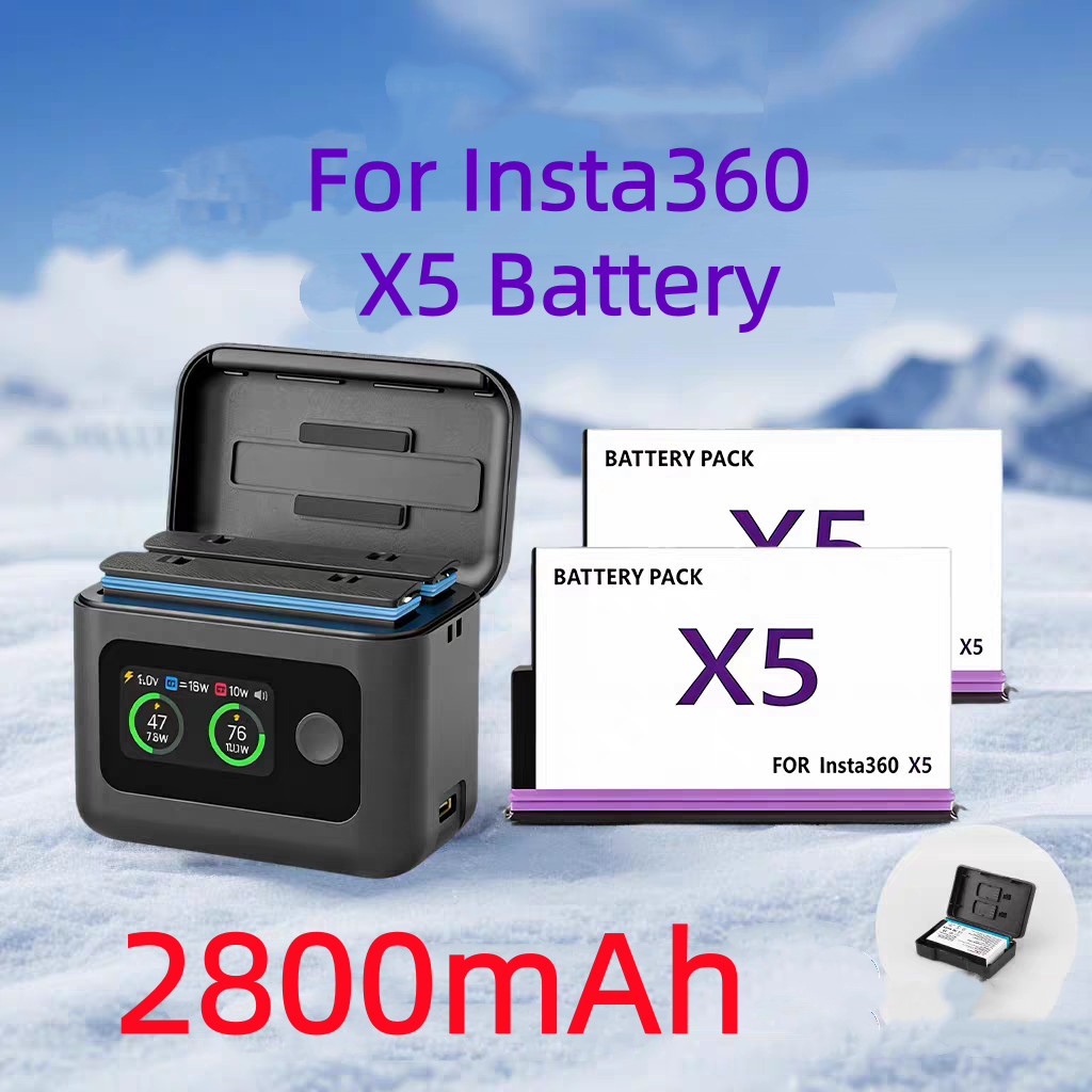 2800mAh สําหรับ Insta360 X5 แบตเตอรี่หรือ Fast Charger กล่องสําหรับ Insta 360 X5 Action กล้อง Access