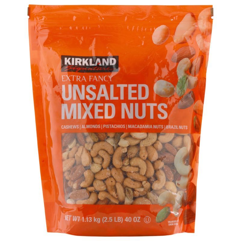 เคิร์กแลนด์ซิกเนเจอร์นัทส์แบ็กถั่วรวมอบแบบไม่ใส่เกลือ 1.13กก. Kirkland Signature Unsalted Mixed Nuts
