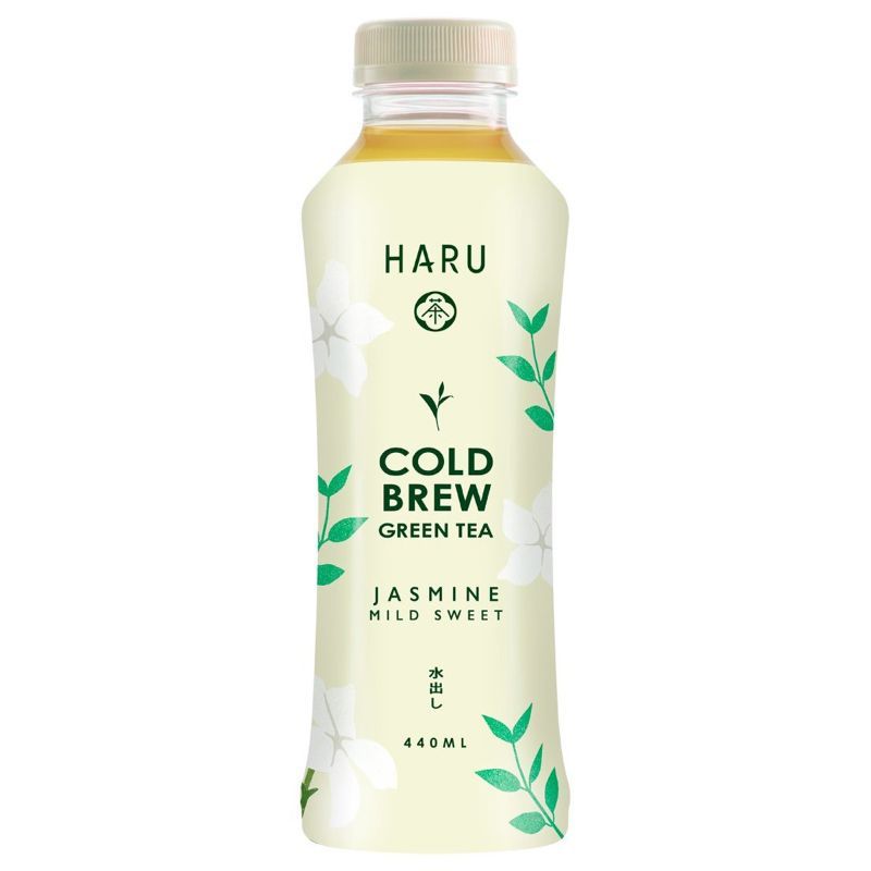 ฮารุฉะชาเขียวสกัดเย็นกลิ่นมะลิสูตรหวานน้อย 440มล. Harucha Green Tea Drink Jasmine Mild Sweet 440ml.