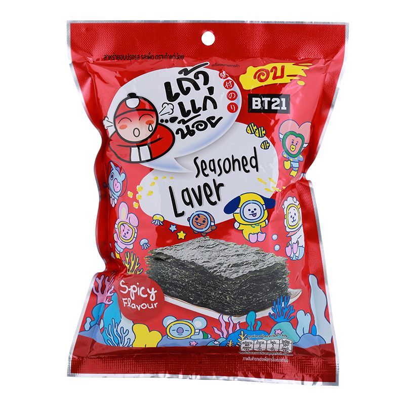 เถ้าแก่น้อยสาหร่ายอบปรุงรสรสเผ็ด 12กรัม Taokeanoi Seaweed Roasted Spicy 12g.