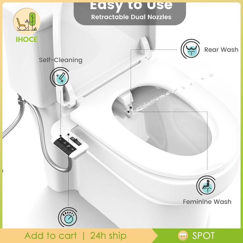 [Ihoce] Bidet สิ่งที่แนบมาสําหรับโถสุขภัณฑ์ 1/2'' Universal Toilet Seat Bidet หัวฉีดคู่
