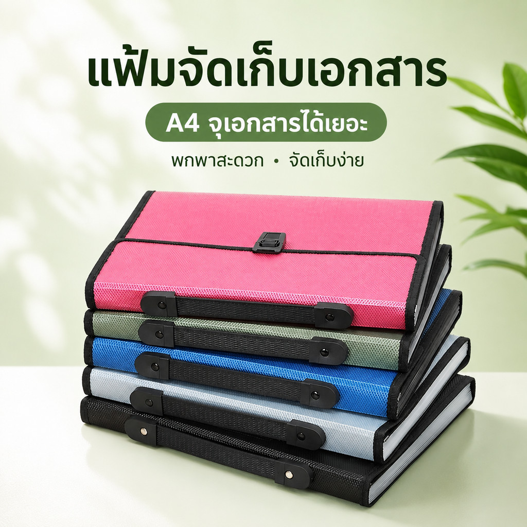 กระเป๋าผ้าใบแบบพับได้ขนาดใหญ่ มี 13 ช่อง สำหรับเก็บสัญญา เอกสารข้อสอบ และสื่อการสอน พร้อมช่องแบ่งแยกตามวิชา