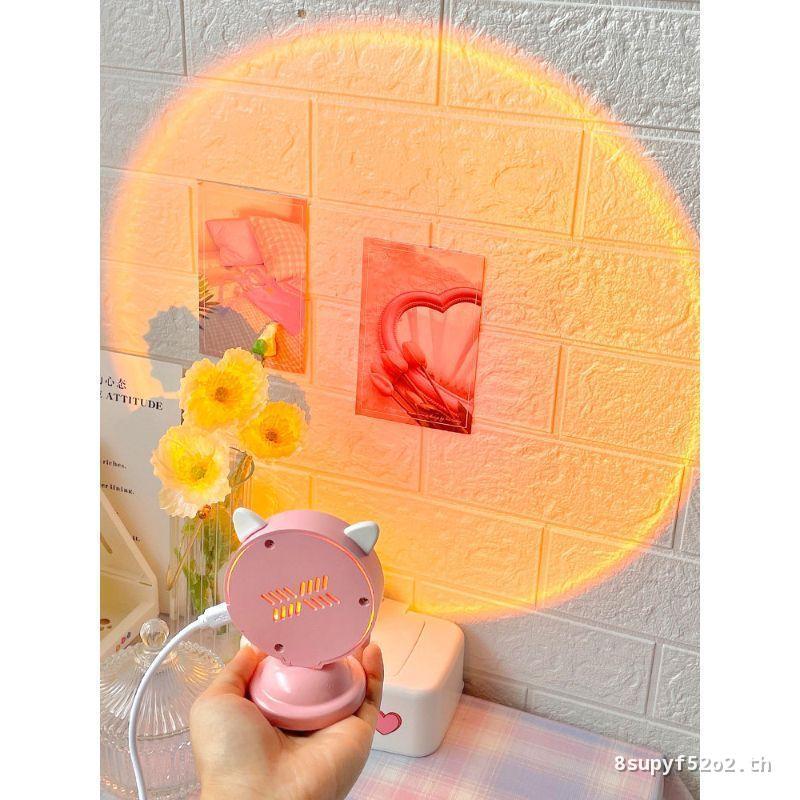 Sunset Light Influencer Photo บรรยากาศ Night Light Sunset Sunset Light ห้องนอน Projection โคมไฟตั้งโ