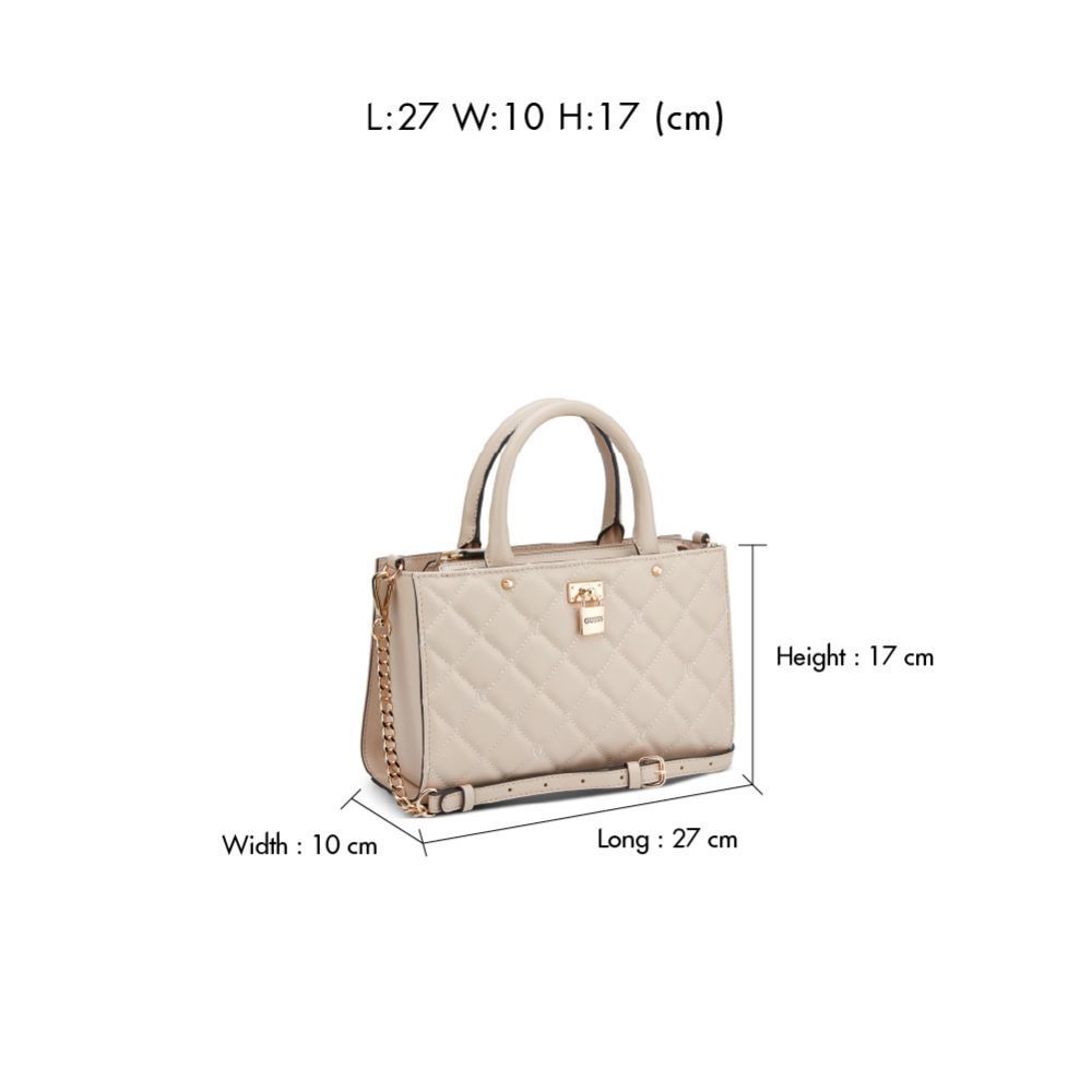 GUESS حقيبة RAMONA Satchel — بيج — صورة 5