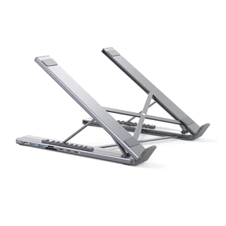 8-in-1 ขาตั้งแล็ปท็อป Laptop Stand HUB – 4K HDMI, PD, SD/TF, USB สําหรับ MacBook 13-17 นิ้วแล็ปท็อป
