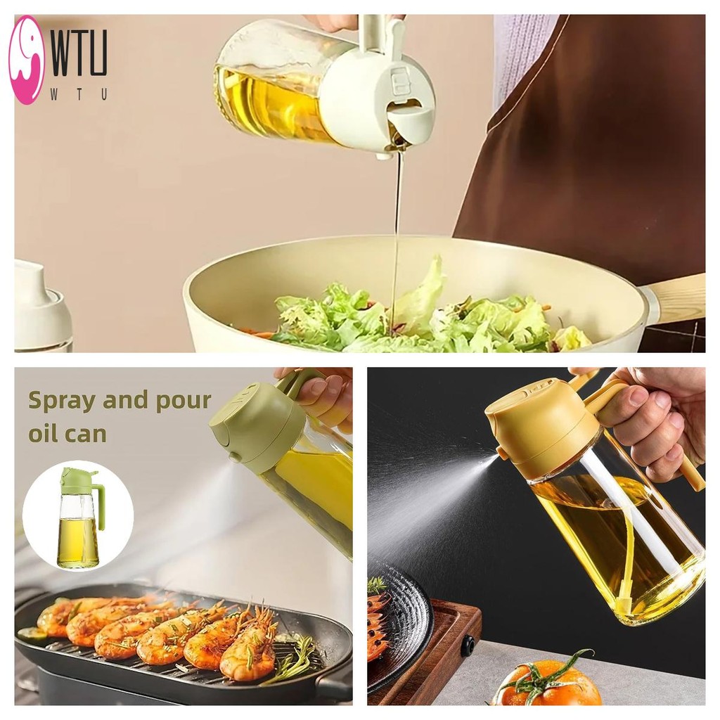 เครื่องทําอาหารน้ํามัน Sprayer 470ml วัสดุพรีเมี่ยม Sprayer Spritzer ขวดน้ํามันสําหรับ BBQ Kitchen O