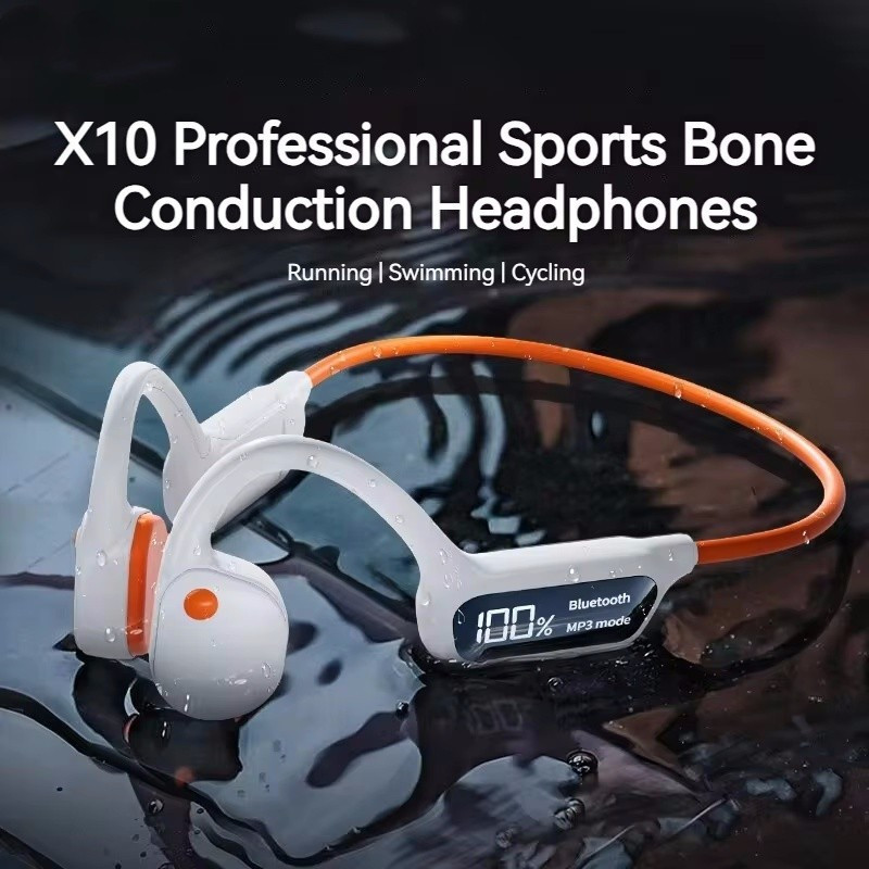 X10 IPX8 กันน้ํา Swimng Bone Conduction หูฟังบลูทูธ 5.3 32GB MP3 เครื่องเล่น HIFI Bass เพลงกีฬา Head