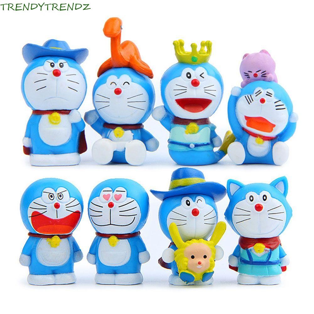TRENDYTRENDZ Doraemon Action Figures 8 ชิ้น/เซ็ต Doraemon ตุ๊กตาสะสมของเล่นตุ๊กตาการ์ตูนตุ๊กตาเครื่อ