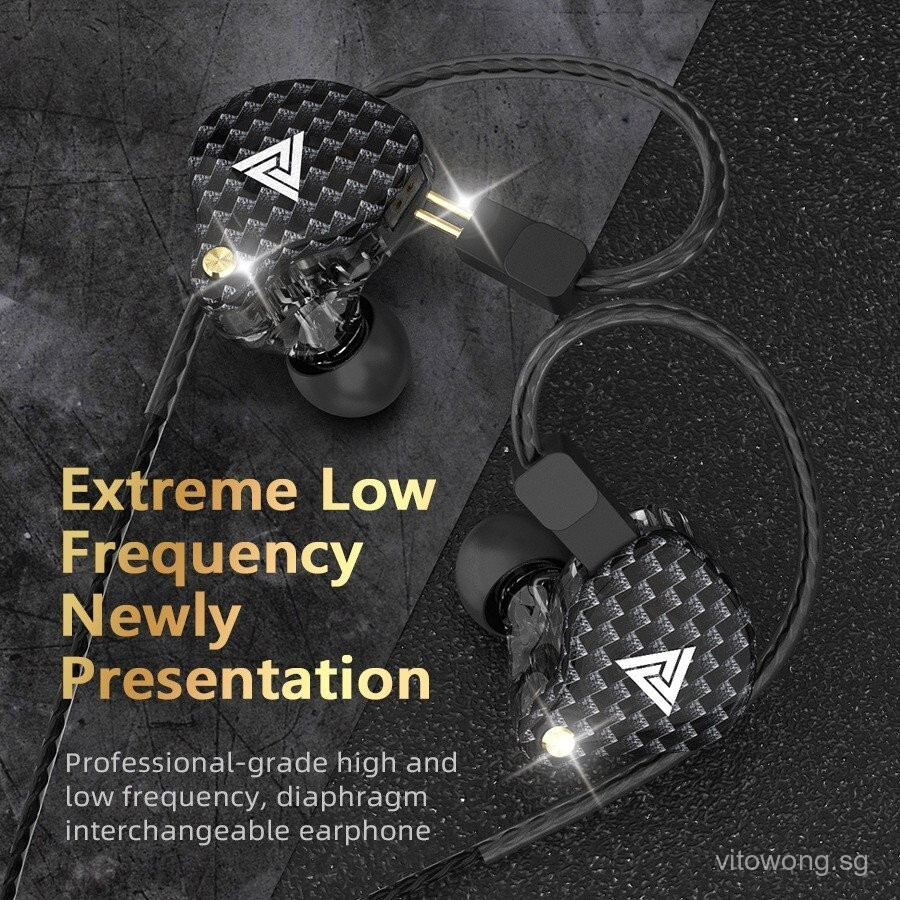 QKZ/Tingsheng VK4หูฟังแบบมีสาย/ชุดหูฟังกีฬา/หูฟังชนิดใส่ในหู/แบบมีสายควบคุมปลั๊กและเล่น/พร้อมหูฟัง c