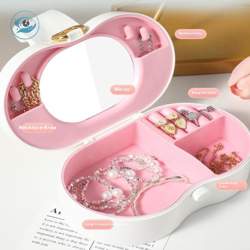 [Smw] มินิมัลติฟังก์ชั่โบว์กล่องเก็บเครื่องประดับแบบพกพาบ้านเดินทางต่างหูสร้อยคอกรณีการจัดเก็บสําหรั