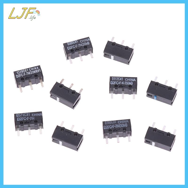 LJF 2 ชิ้นเมาส์ไมโครสวิตช์ D2FC-F-7N 10M 20M ของ D2FC-F-K(50M) -RZ D2F D2F-01 D2F-01F-L D2F-F-F-F-F-