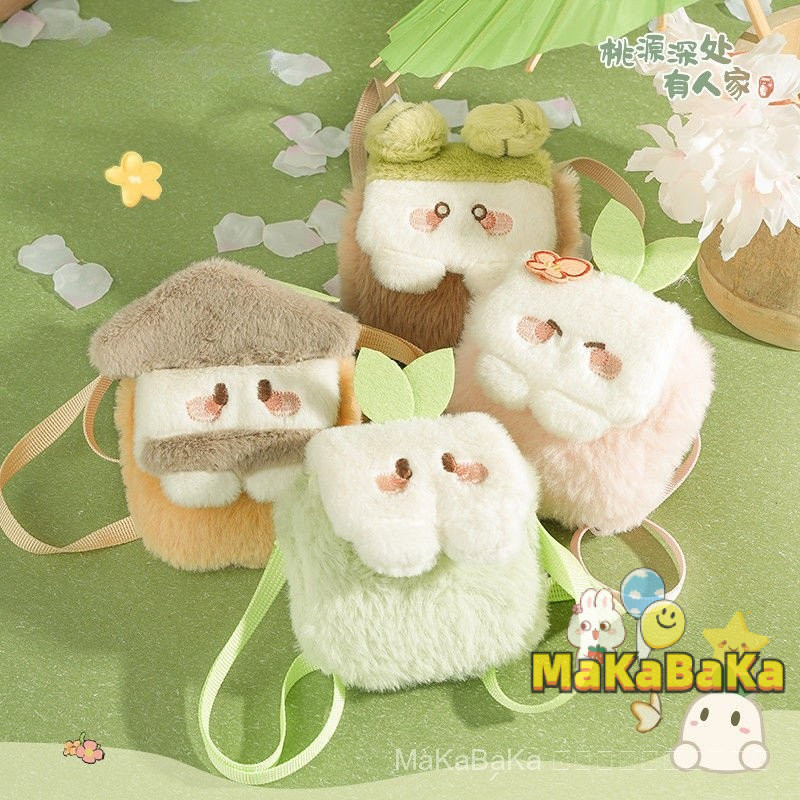 กระเป๋าใส่เหรียญและหูฟัง Taoyuan Lok Fulai ดีไซน์น่ารักสำหรับพวงกุญแจ