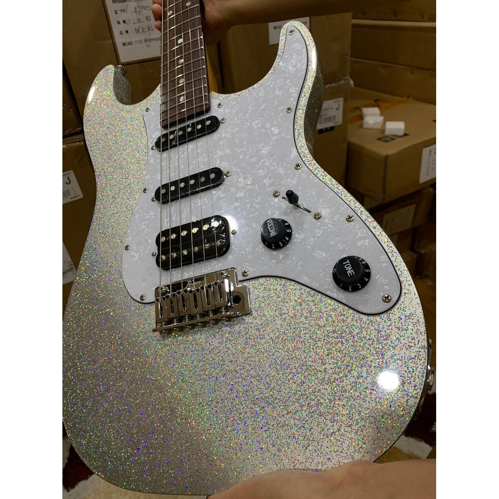 ยี่ห้อใหม่ญี่ปุ่น Keipro KS350 กีตาร์ไฟฟ้าอบ Maple คอ Rosewood Fingerboard กระพริบเงิน