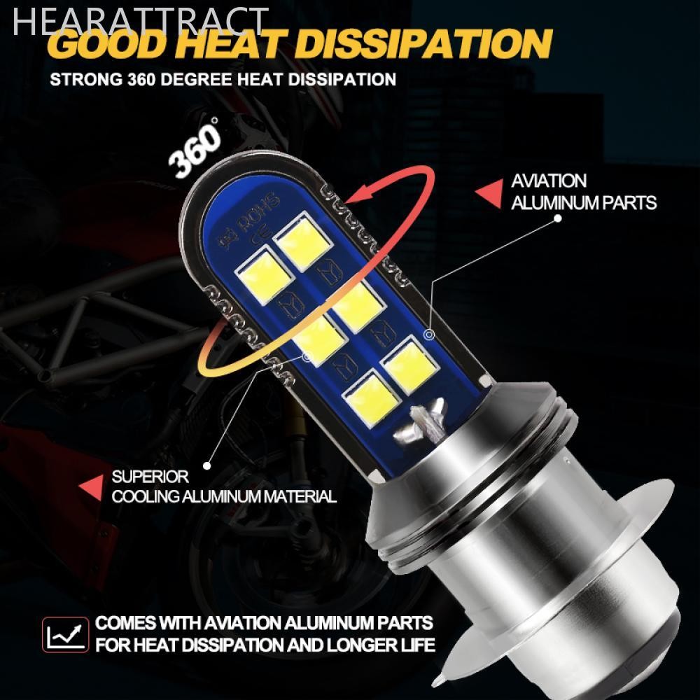 HEARATTRACT รถจักรยานยนต์ 12V 12 SMD HeadLight หลอดไฟ H4 BA20D PX15D LED Hi Lo H6 BA20D หัว O8T7