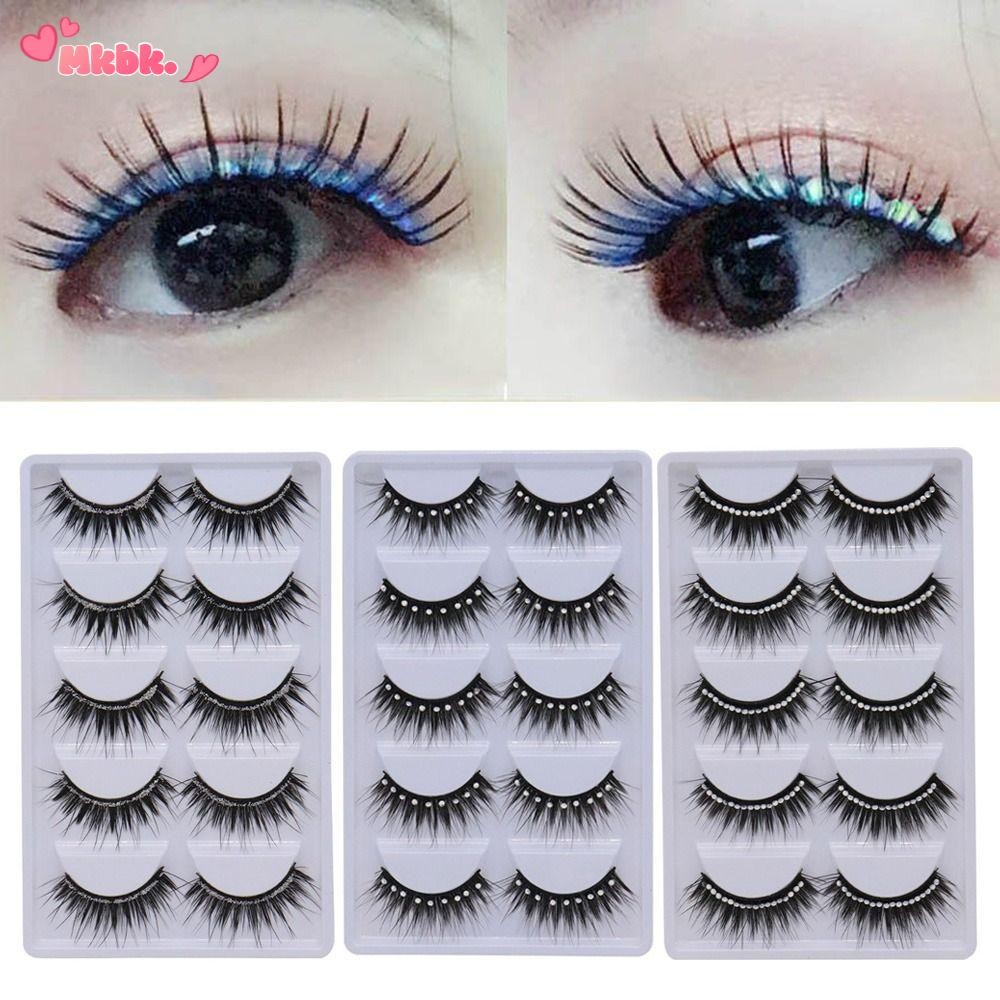 MKBK Diamond Manga Lashes Glitter Shiny Spiry fiber Fuffy Lashes หนา Long Eye Lashes