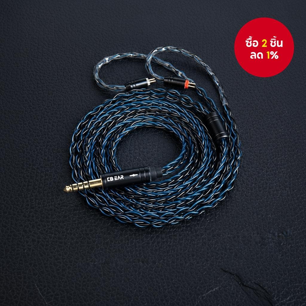 สายเปลี่ยน KBEAR ST12 สําหรับหูฟังอินเอียร์มอนิเตอร์ 8 แกน 4N OFC เคลือบเงิน พร้อมหัวเสียบ MMCX/2PIN