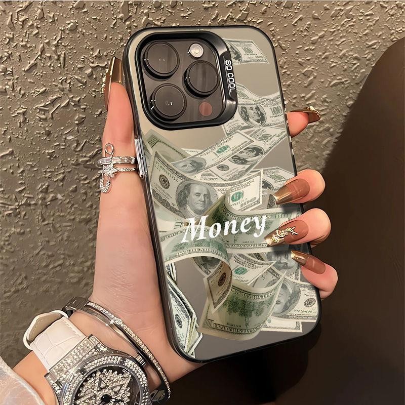 US Dollar สําหรับ iPhone16Pro 17 15 14 13 12 11 Pro Max XR ป้องกันหน้าจอฝาครอบกันกระแทกปลอก