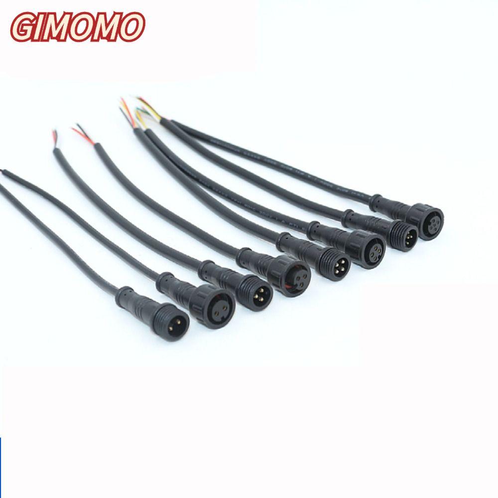 GIMOMO ชายหญิง LED Connector, 2Pin 3Pin 4Pin 20 ซม.2Pin 3Pin 4Pin แจ็ค, IP67 สายสีดําแถบไฟ LED