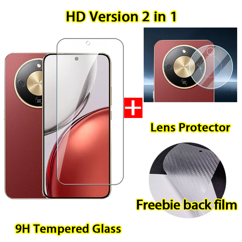 ฟิล์มกันรอยกระจกนิรภัย For Honor X9D 5G พร้อมรูเจาะ ครอบคลุมเต็มหน้าจอ กระจกนิรภัย 3D พร้อมฟิล์มป้องกันเลนส์กล้อง