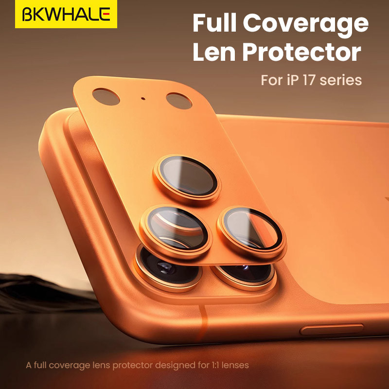 BKHWLAE ตัวป้องกันเลนส์กล้องสําหรับ iPhone 17 Pro Max IPhone17 Air Matte เลนส์โลหะฝาครอบ Shatterproof Clear Protectors สําหรับ iP17 PRO