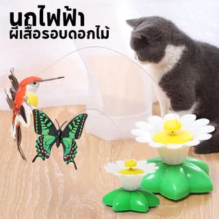 😻พร้อมส่ง😻ของเล่นแมว ของเล่นแมวหมุน นกไฟฟ้าและผีเสื้อ