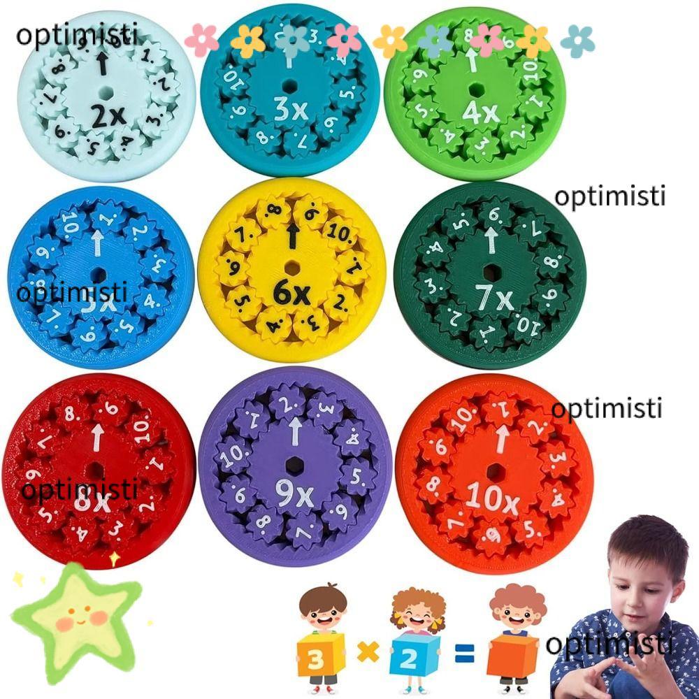 OPTIMISTI 9/18PCS คณิตศาสตร์ Fidget Spinners, Facts Spinners การพัฒนาสติปัญญาคณิตศาสตร์ Fact Fidget 