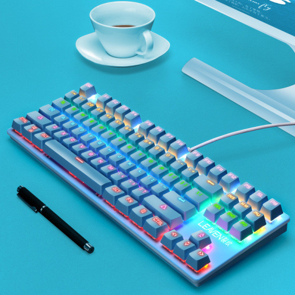 keyboard keyboard mechanical คีบอร์ด Crack K550 Punk Mechanical Keyboard USB แบบมีสายแกนสีเขียวแกน 8