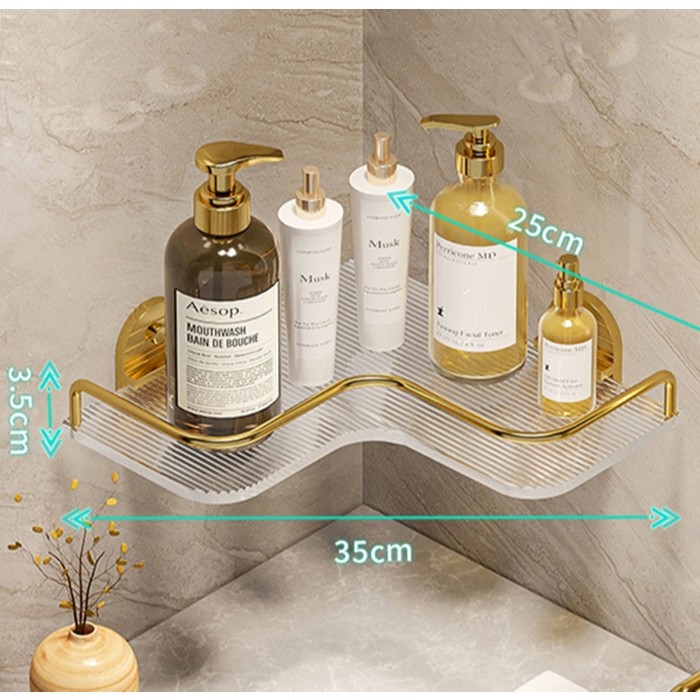มุมอะคริลิชั้นเก็บของในห้องน้ํา ต่อย-ฟรี มุมห้องน้ําเจลอาบน้ําเครื่องสําอางชั้นเก็บของติดผนัง - รูปที่ 6