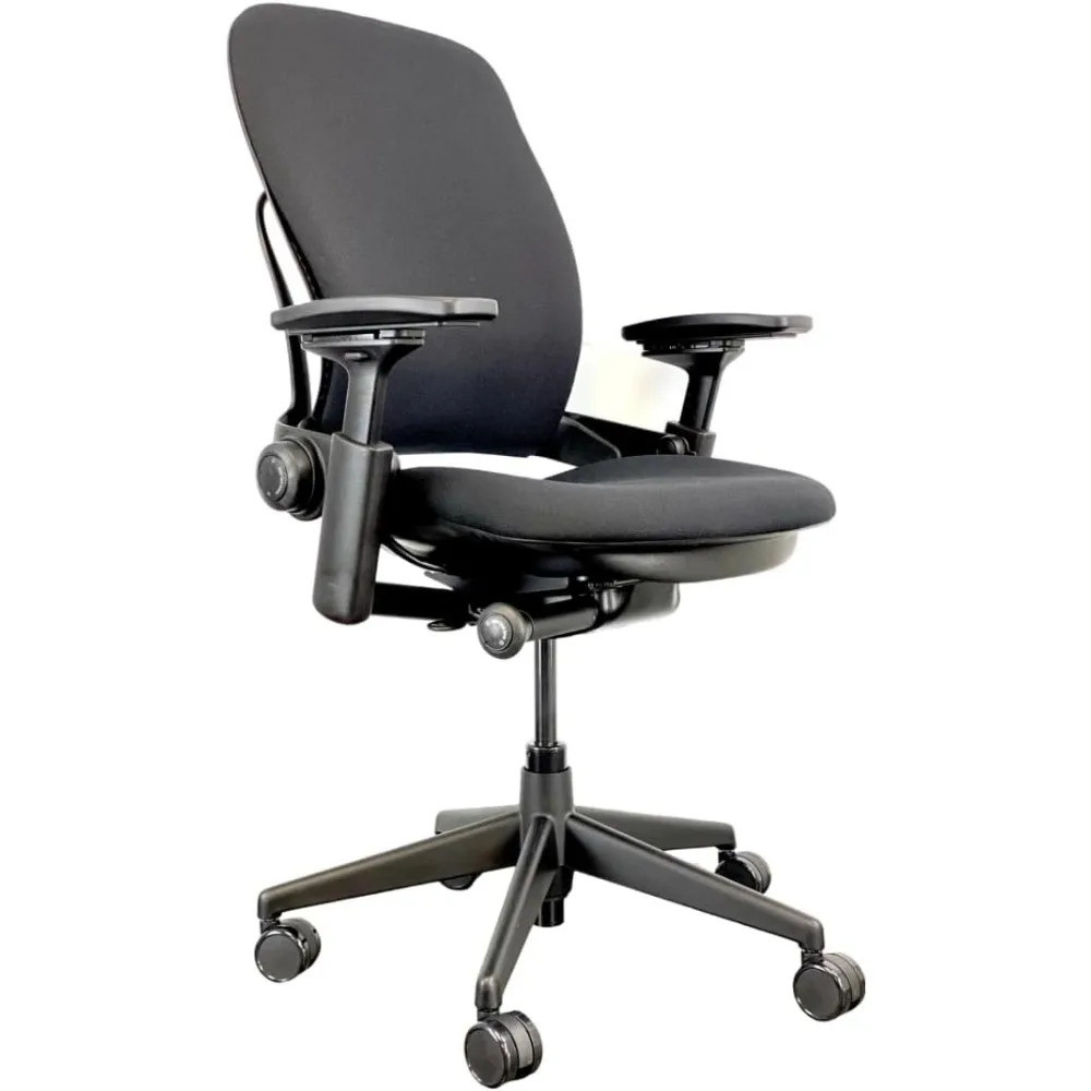 Must-Have Adults Ergonomic Office Chair โหลด W/lumbar Support Recliner Chair (ผ้าสีดํา-โครงสีดํา), G